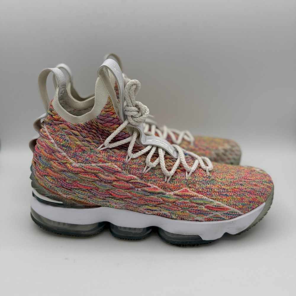 Nike LeBron XV 15 Family Size Multi Color Knit Basketball Shoes Mens 9.5